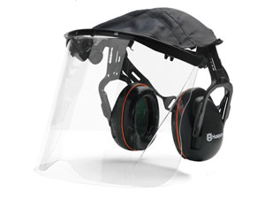 Husqvarna hearing protection with perspex visor and cover - headband